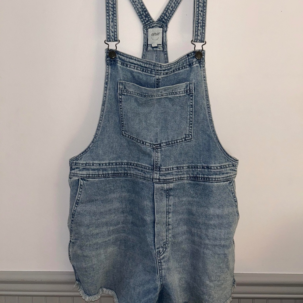 Aerie Denim Overalls - Womens Large
